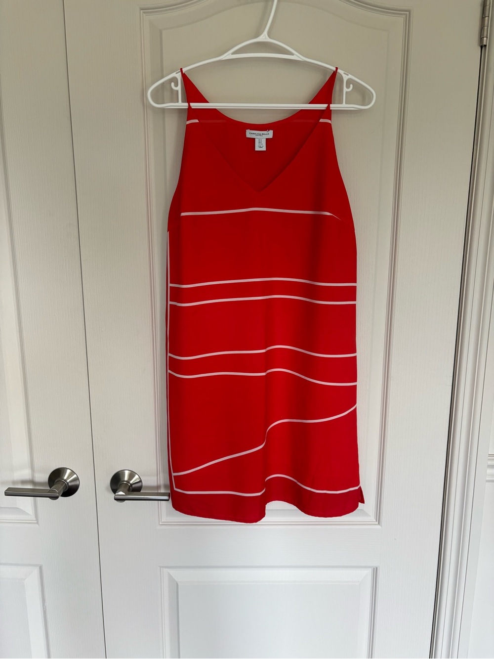 Carolina Belle Red Mini Dress with White Stripes